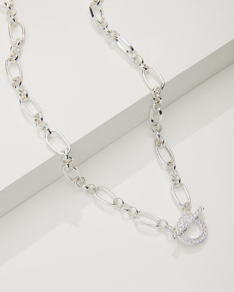 Sanibel Island Crystal Link Necklace Silver | Tommy Bahama Everyday - Sanibel Island Crystal Link Necklace