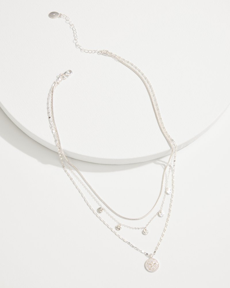 Marco Island Layered Starfish Charm Necklace Silver | Tommy Bahama Signature - Marco Island Layered Starfish Charm Necklace