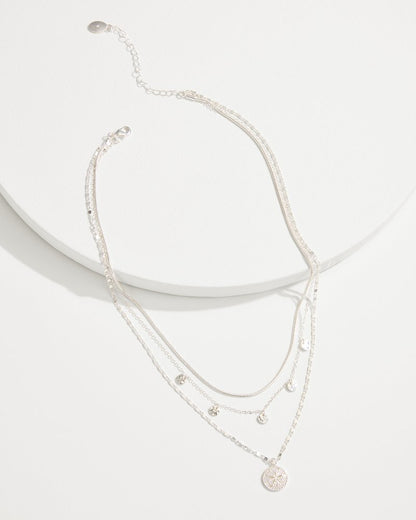 Marco Island Layered Starfish Charm Necklace Silver | Tommy Bahama Signature - Marco Island Layered Starfish Charm Necklace