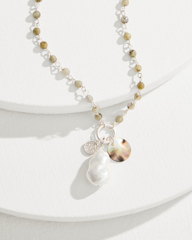 Marco Island Shell and Mother of Pearl Pendant Necklace Silver | Tommy Bahama Best Seller - Marco Island Shell and Mother of Pearl Pendant Necklace
