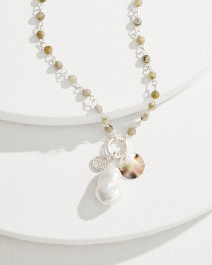 Marco Island Shell and Mother of Pearl Pendant Necklace Silver | Tommy Bahama Best Seller - Marco Island Shell and Mother of Pearl Pendant Necklace
