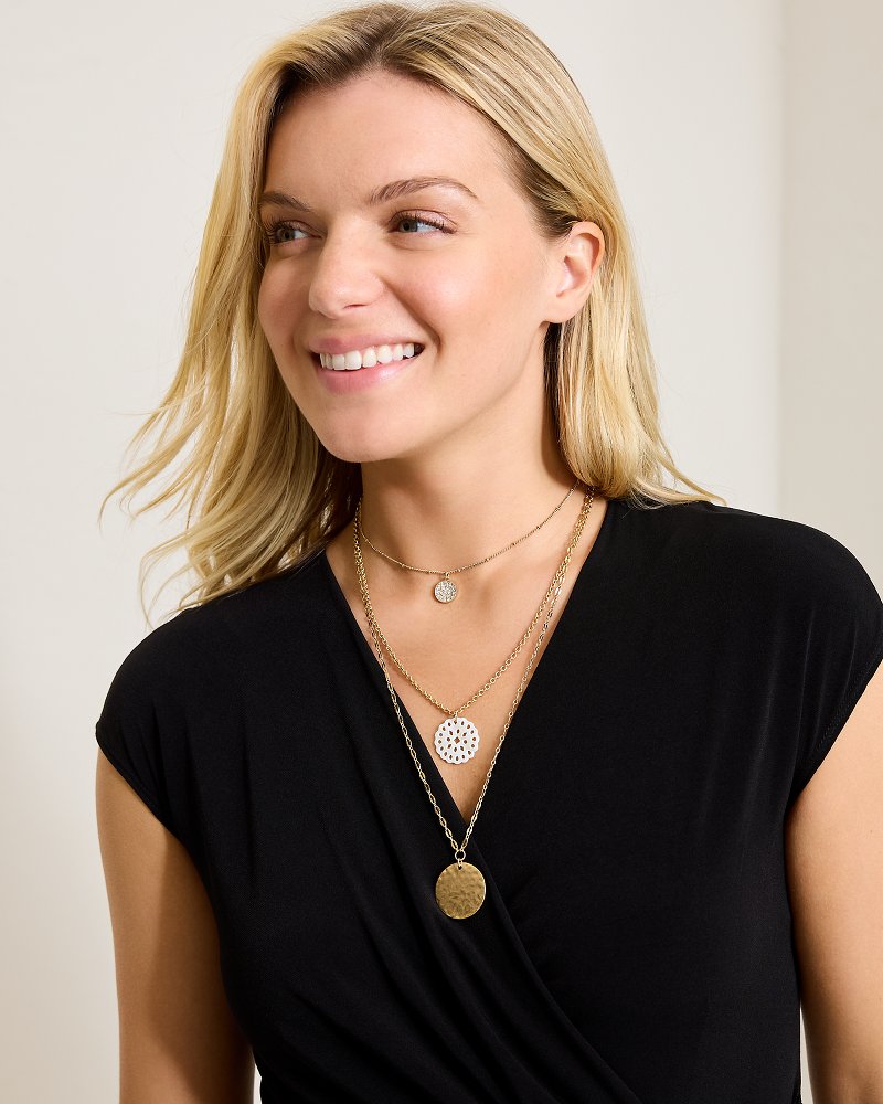 Madeira Mother of Pearl Flower Multi-Row Necklace Gold | Tommy Bahama Trusted - Madeira Mother of Pearl Flower Multi-Row Necklace
