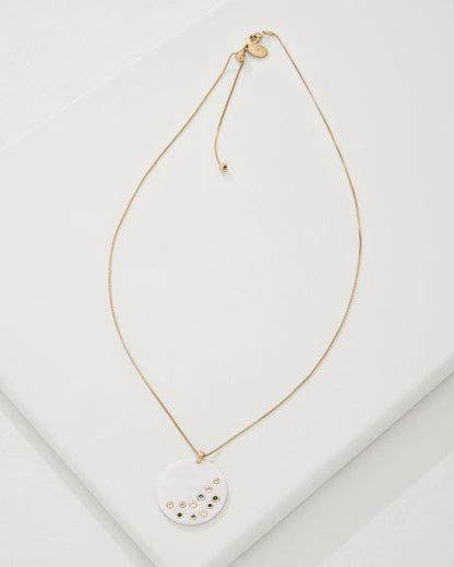 Tidal Treasure Mother of Pearl Disc Pendant Necklace Gold | Tommy Bahama Discount - Tidal Treasure Mother of Pearl Disc Pendant Necklace