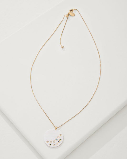 Tidal Treasure Mother of Pearl Disc Pendant Necklace Gold | Tommy Bahama Discount - Tidal Treasure Mother of Pearl Disc Pendant Necklace