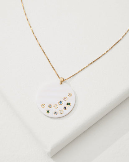 Tidal Treasure Mother of Pearl Disc Pendant Necklace Gold | Tommy Bahama Discount - Tidal Treasure Mother of Pearl Disc Pendant Necklace