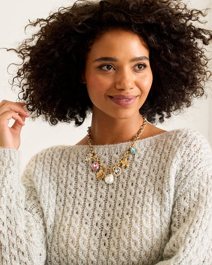 Tidal Treasure Multi-Charm Statement Necklace Gold | Tommy Bahama Best Seller - Tidal Treasure Multi-Charm Statement Necklace