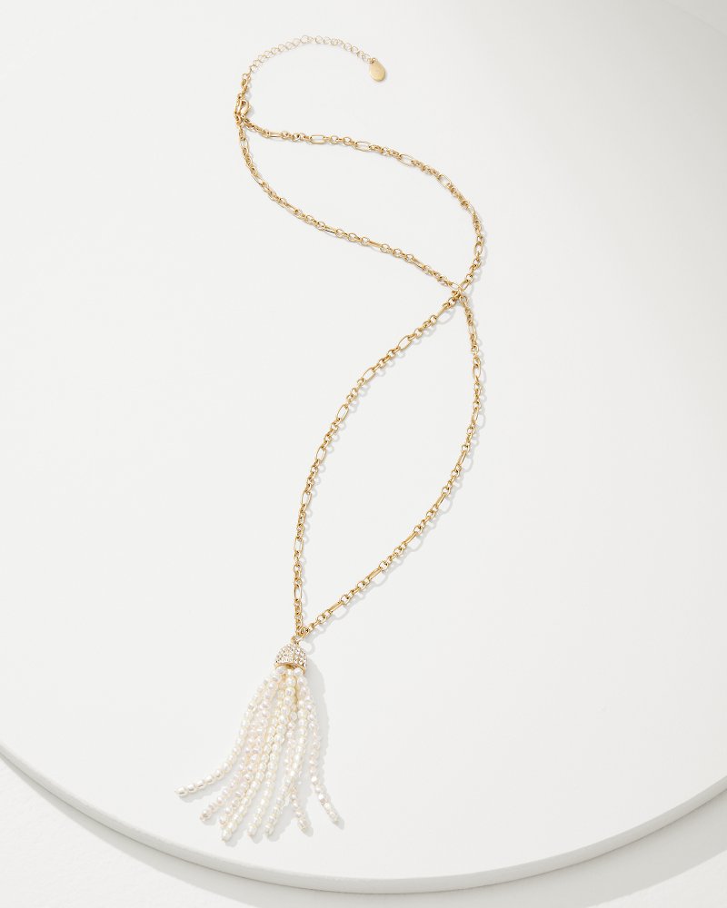 Tidal Treasure Pearl Tassel Necklace Gold | Tommy Bahama Premium - Tidal Treasure Pearl Tassel Necklace