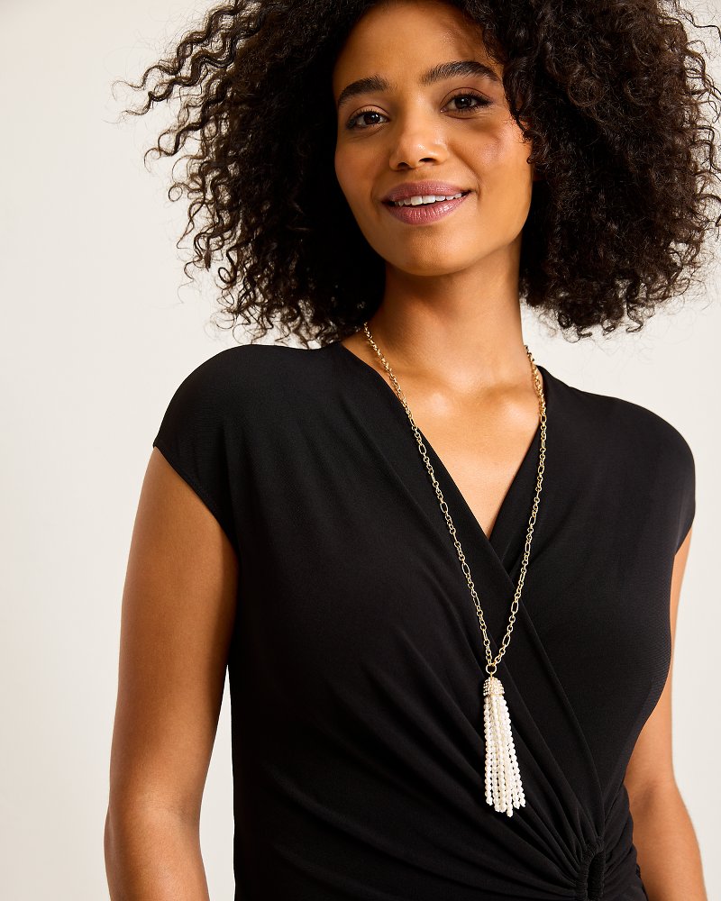 Tidal Treasure Pearl Tassel Necklace Gold | Tommy Bahama Premium - Tidal Treasure Pearl Tassel Necklace