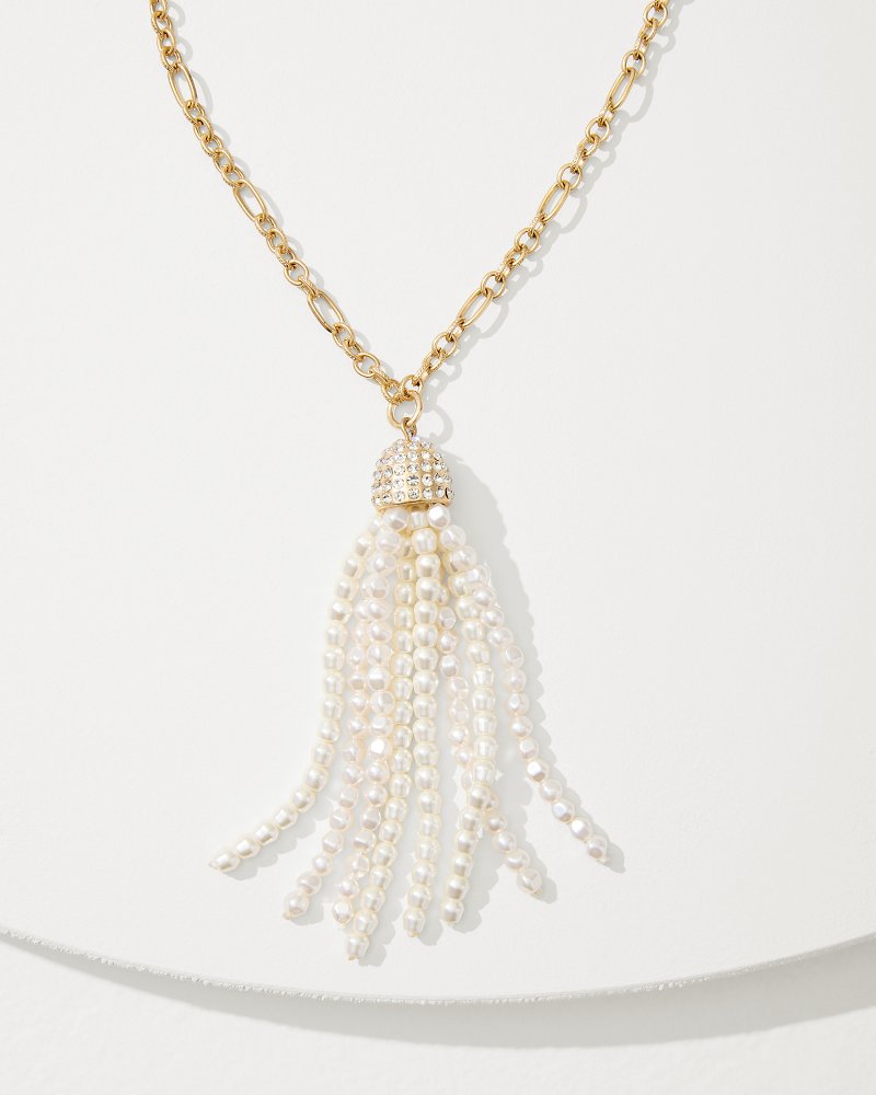 Tidal Treasure Pearl Tassel Necklace Gold | Tommy Bahama Premium - Tidal Treasure Pearl Tassel Necklace