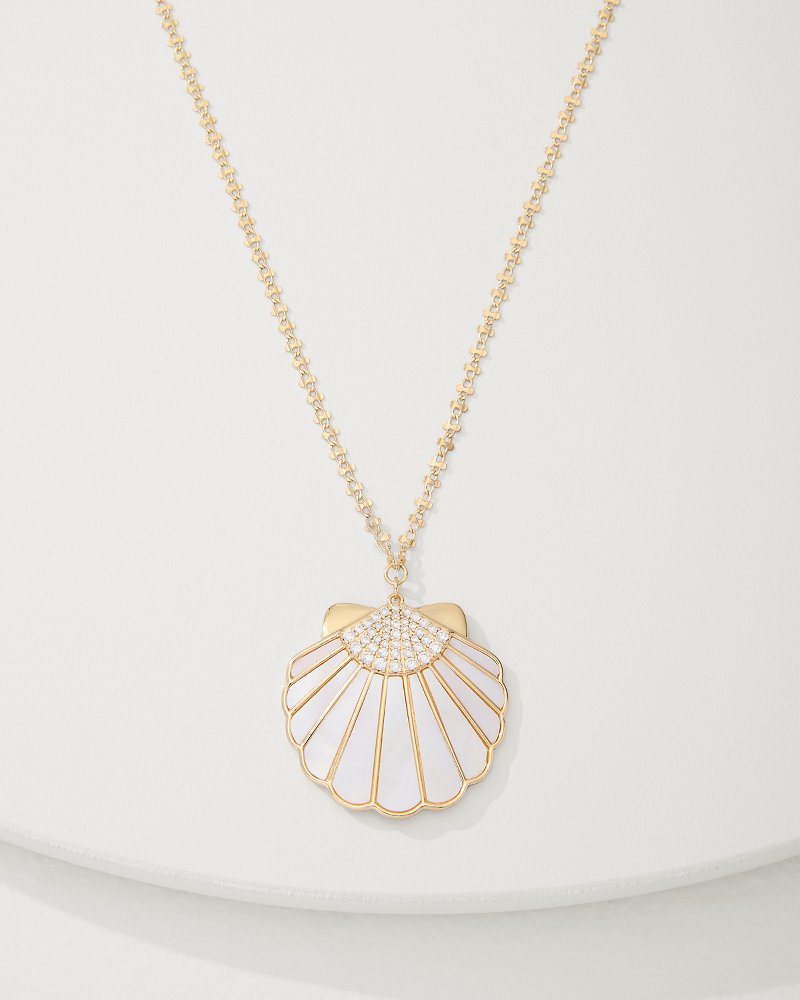 Moments in Paradise Mother of Pearl and Shell Pendant Necklace Gold | Tommy Bahama Popular - Moments in Paradise Mother of Pearl and Shell Pendant Necklace