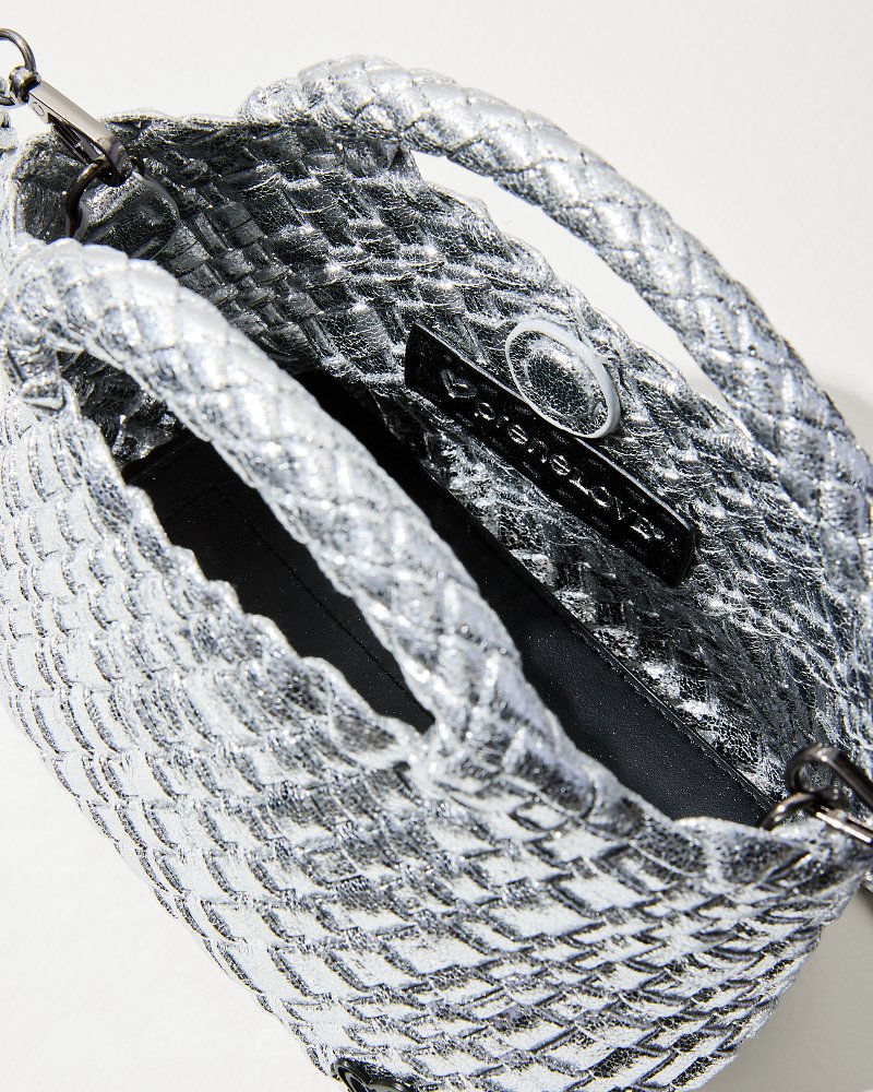 Tiny Mini Woven Crossbody Tote Silver | Tommy Bahama Signature - Tiny Mini Woven Crossbody Tote