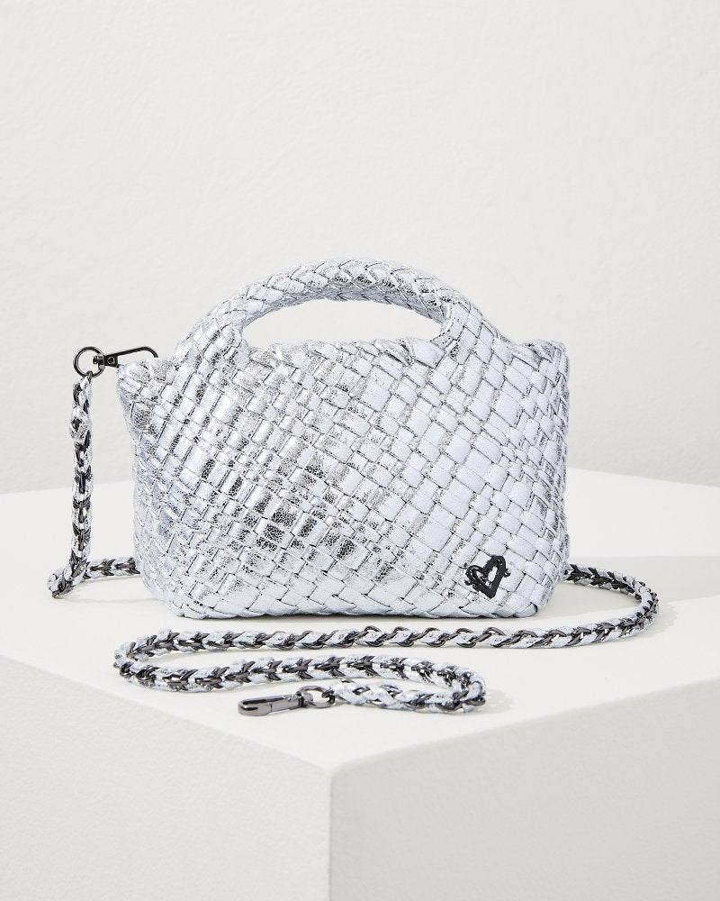 Tiny Mini Woven Crossbody Tote Silver | Tommy Bahama Signature - Tiny Mini Woven Crossbody Tote