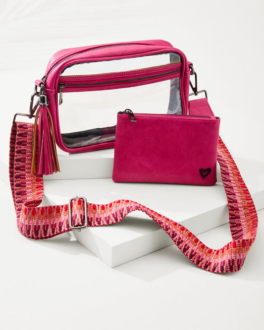 Clear Crossbody Stadium Handbag Pink | Tommy Bahama New - Clear Crossbody Stadium Handbag