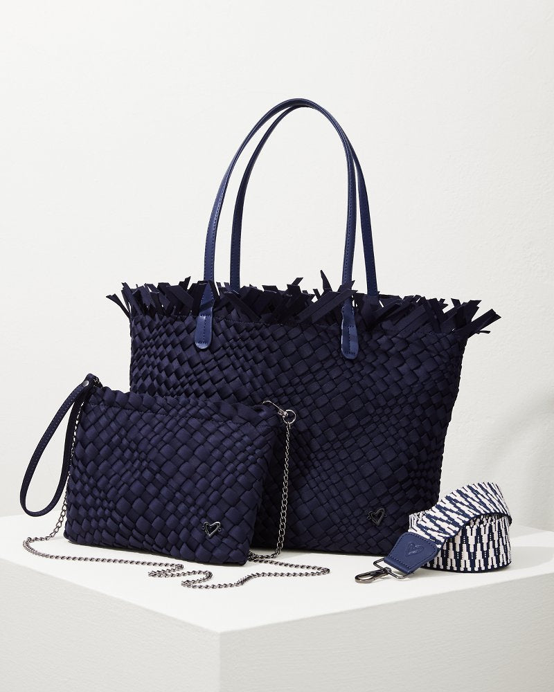 Vulcan Fringe Top Large Tote & Wristlet Navy | Tommy Bahama Special Offer - Vulcan Fringe Top Large Tote & Wristlet