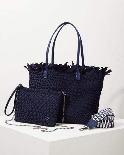 Vulcan Fringe Top Large Tote & Wristlet Navy | Tommy Bahama Special Offer - Vulcan Fringe Top Large Tote & Wristlet