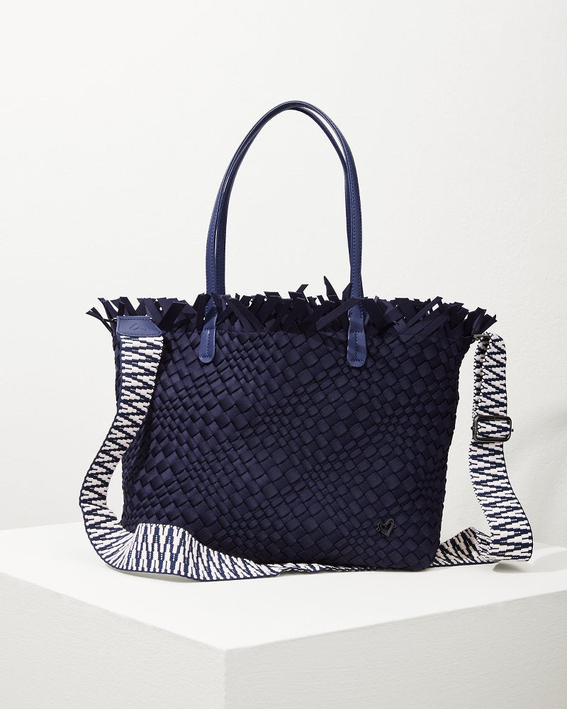 Vulcan Fringe Top Large Tote & Wristlet Navy | Tommy Bahama Special Offer - Vulcan Fringe Top Large Tote & Wristlet