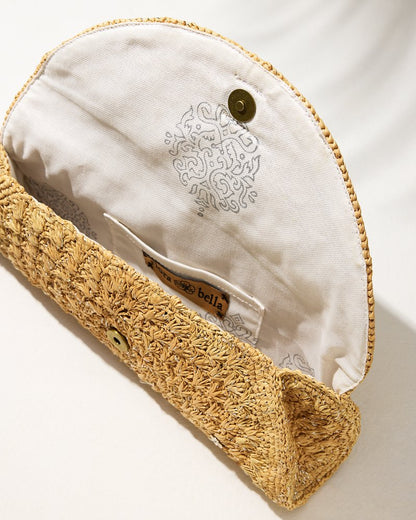 Rimini Raffia Clutch Natural/Silver | Tommy Bahama Great Value - Rimini Raffia Clutch