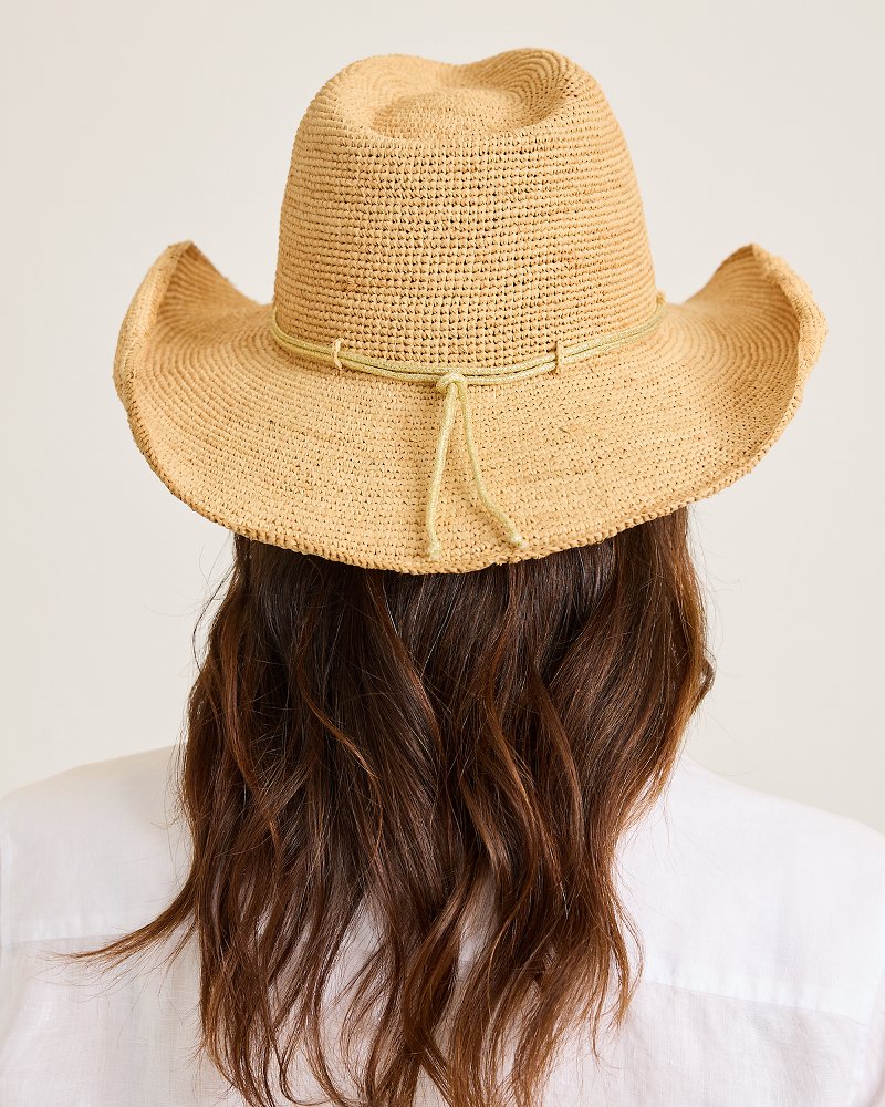 Raffia Crochet Cowboy Hat Natural/Gold | Tommy Bahama Customer Favorite - Raffia Crochet Cowboy Hat