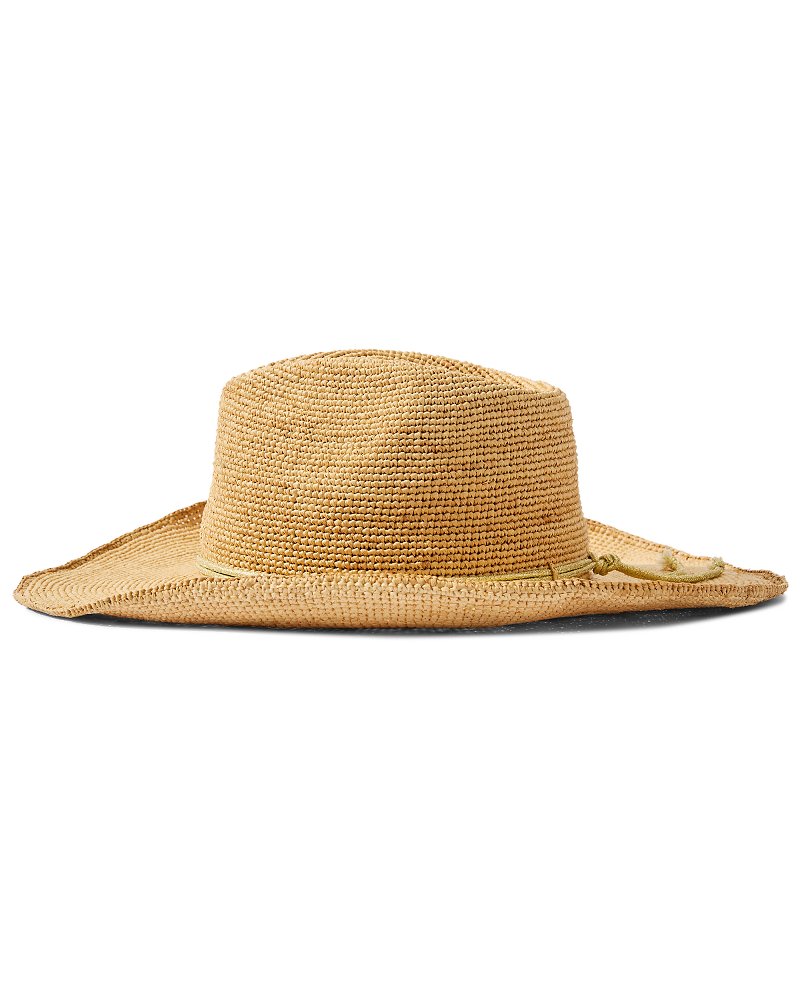Raffia Crochet Cowboy Hat Natural/Gold | Tommy Bahama Customer Favorite - Raffia Crochet Cowboy Hat