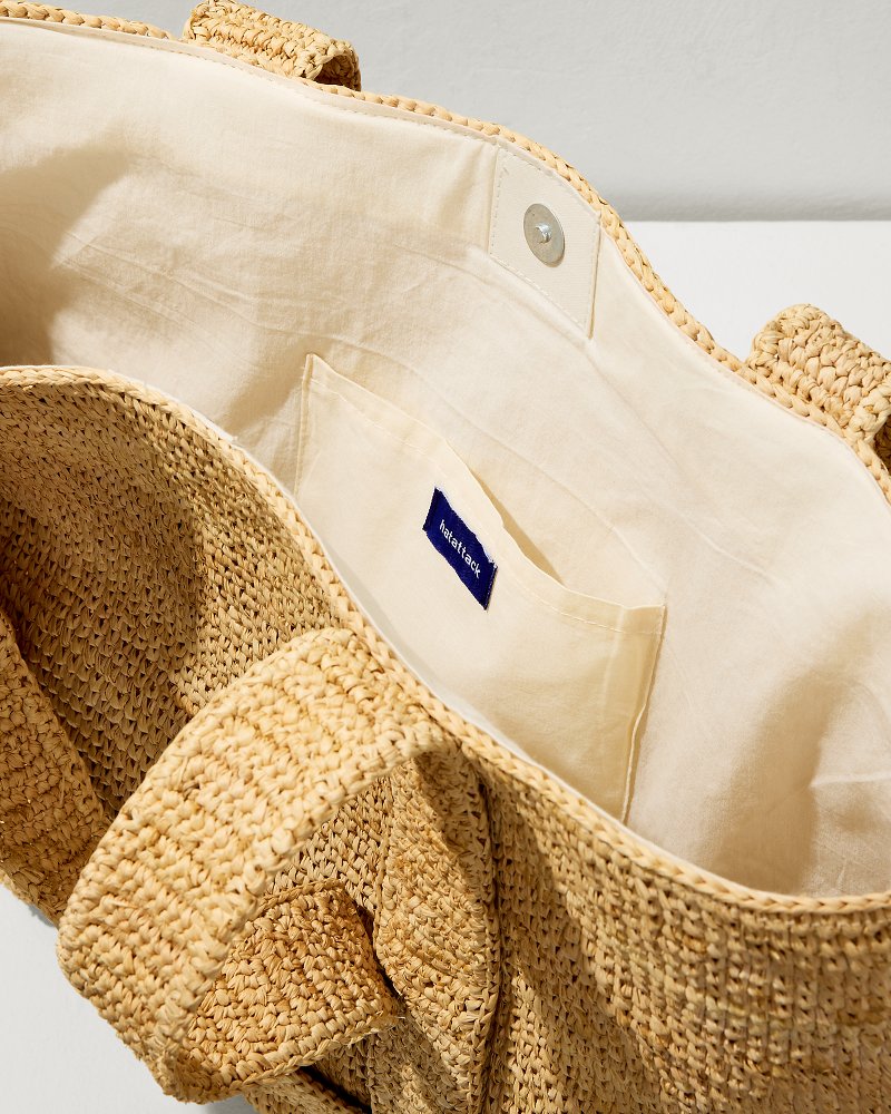 Raffia Traveler Tote Natural | Tommy Bahama New - Raffia Traveler Tote