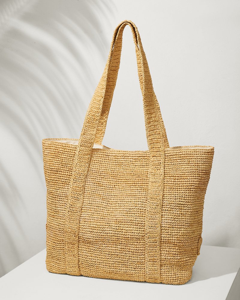 Raffia Traveler Tote Natural | Tommy Bahama New - Raffia Traveler Tote