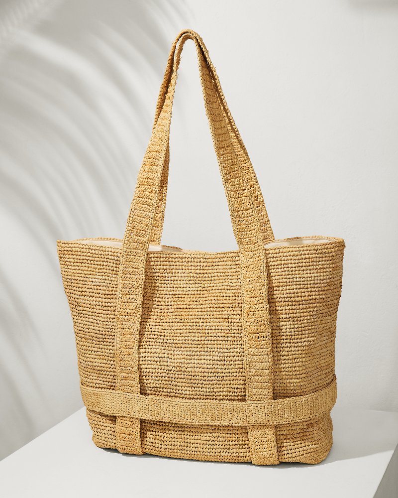 Raffia Traveler Tote Natural | Tommy Bahama New - Raffia Traveler Tote