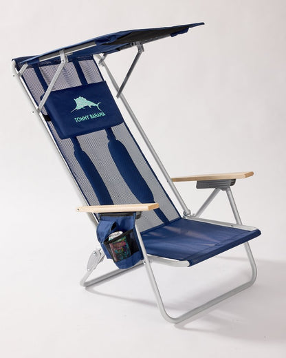 Tommy Bahama Mesh Beach Chair With Shade Navy | Tommy Bahama Smart Buy - Tommy Bahama Mesh Beach Chair With Shade