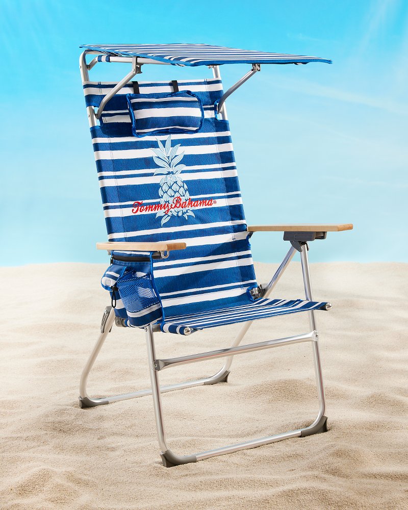 Tommy Bahama Pineapple Stripe Highboy Chair with Shade Blue/White | Tommy Bahama Everyday - Tommy Bahama Pineapple Stripe Highboy Chair with Shade