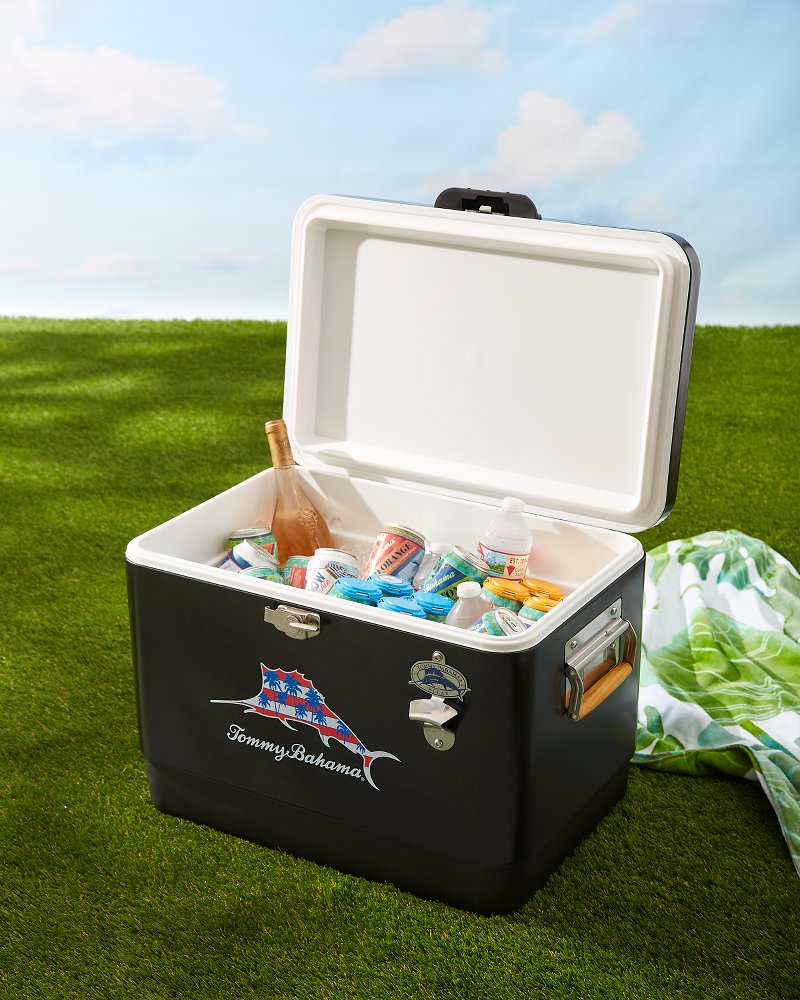 Palm Marlin Black 54-Quart Cooler Black | Tommy Bahama Value - Palm Marlin Black 54-Quart Cooler