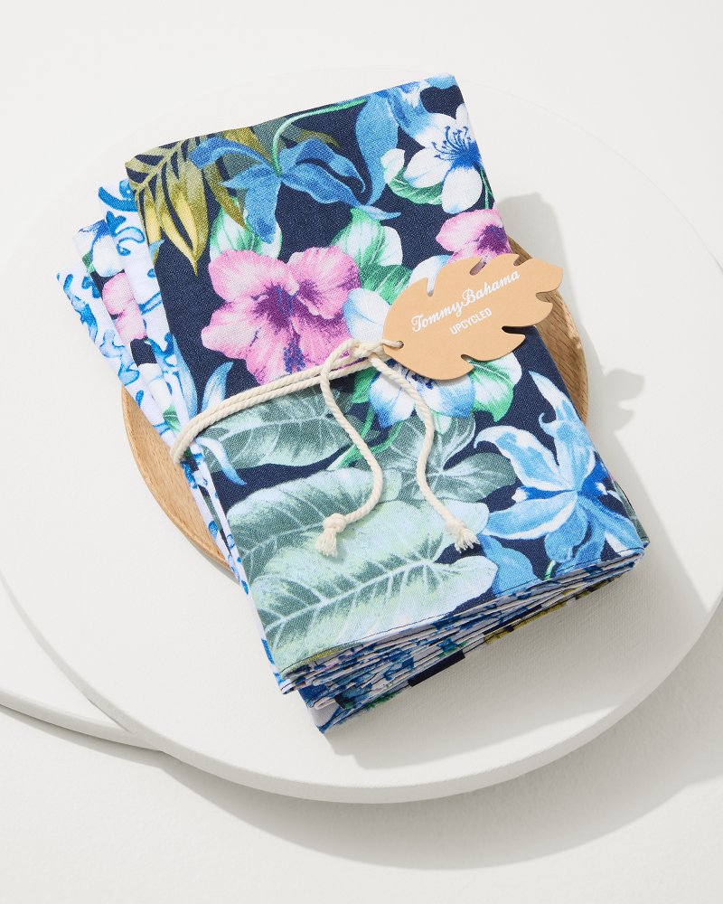 Island Navy Upcycled Reversible Linen Dinner Napkins - Set of 4 Island Navy | Tommy Bahama Discount - Island Navy Upcycled Reversible Linen Dinner Napkins - Set of 4