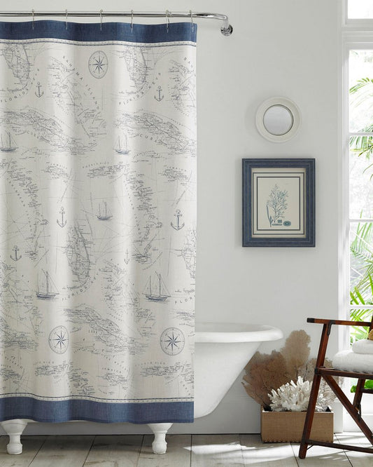 Caribbean Sea Lt-Pastel Blue Shower Curtain Blue | Tommy Bahama Hot Sale - Caribbean Sea Lt-Pastel Blue Shower Curtain