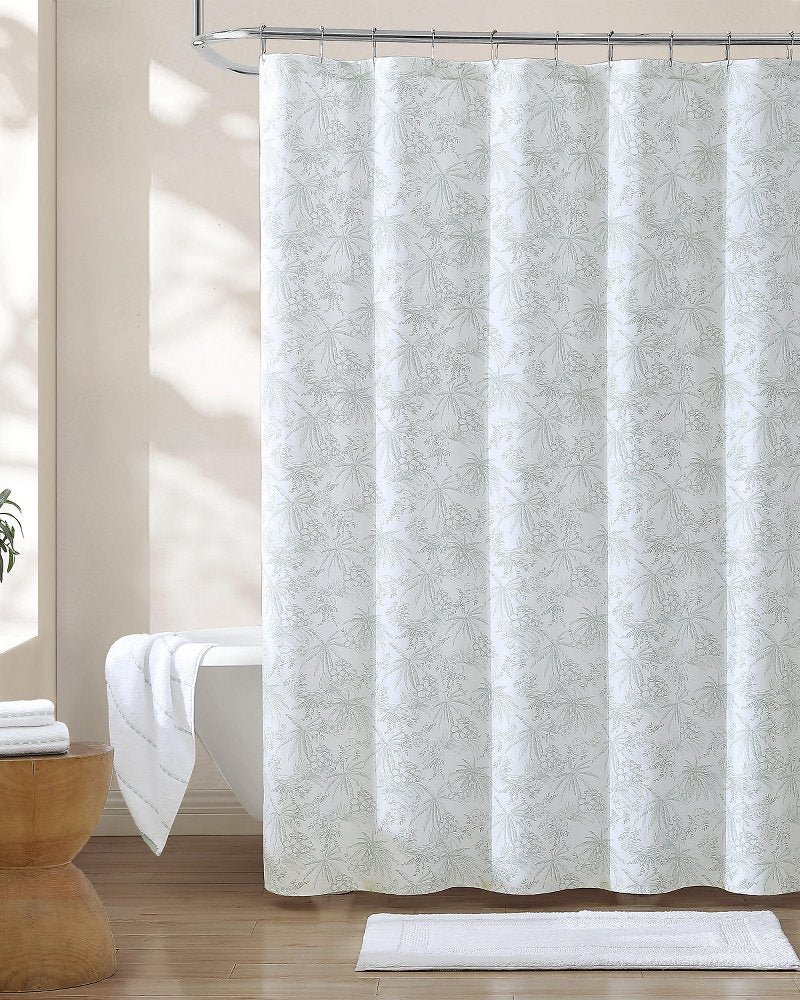 Pen and Ink Spring Green Palm Shower Curtain Green | Tommy Bahama Best Seller - Pen and Ink Spring Green Palm Shower Curtain