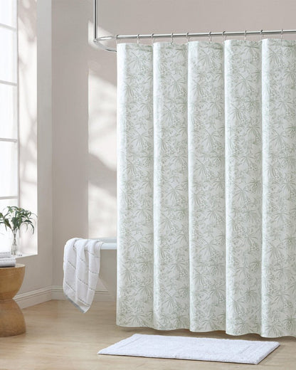 Pen and Ink Spring Green Palm Shower Curtain Green | Tommy Bahama Best Seller - Pen and Ink Spring Green Palm Shower Curtain