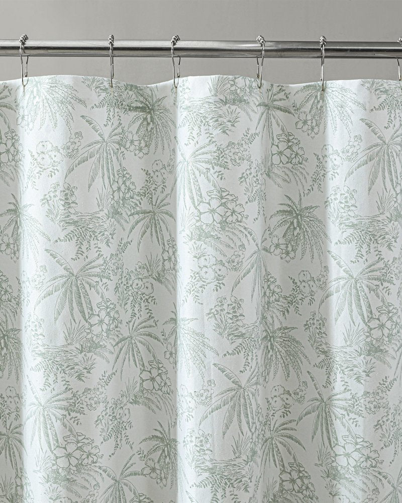 Pen and Ink Spring Green Palm Shower Curtain Green | Tommy Bahama Best Seller - Pen and Ink Spring Green Palm Shower Curtain