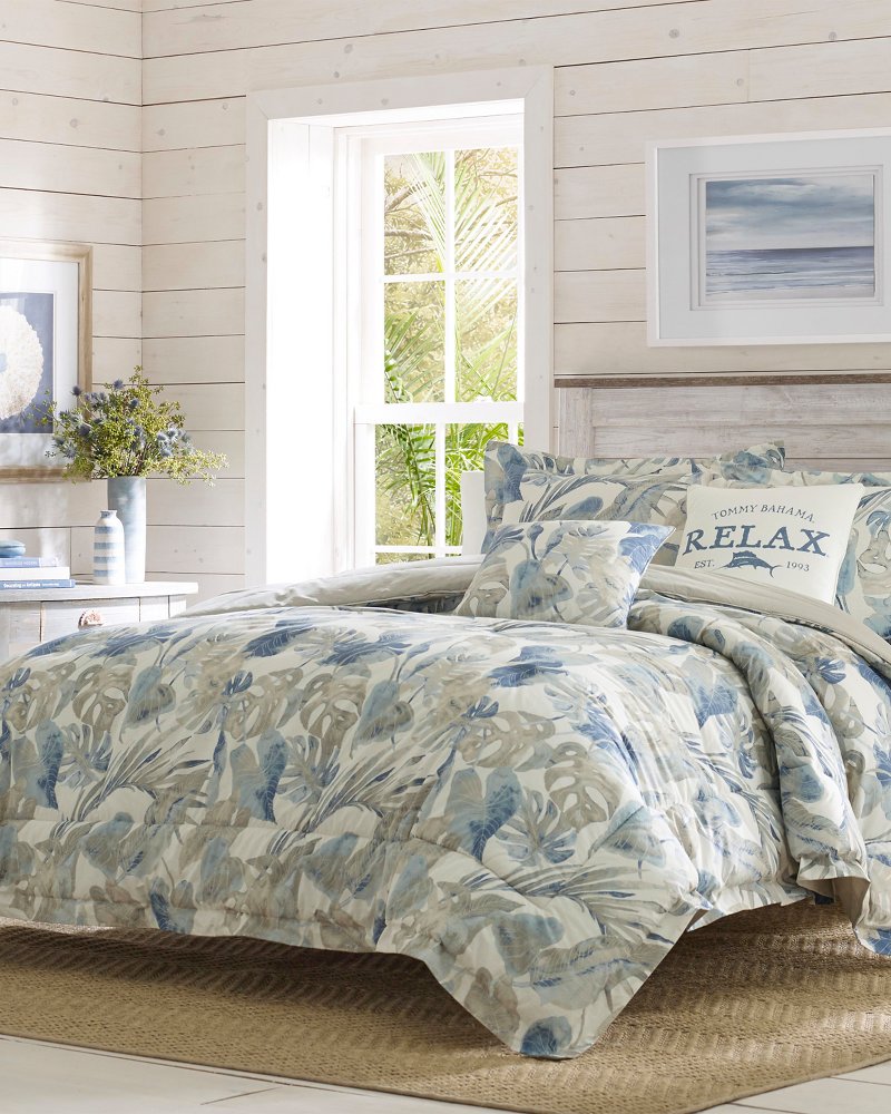 Raw Coast 5-Piece King Comforter Set Chambray Blue | Tommy Bahama Latest - Raw Coast 5-Piece King Comforter Set