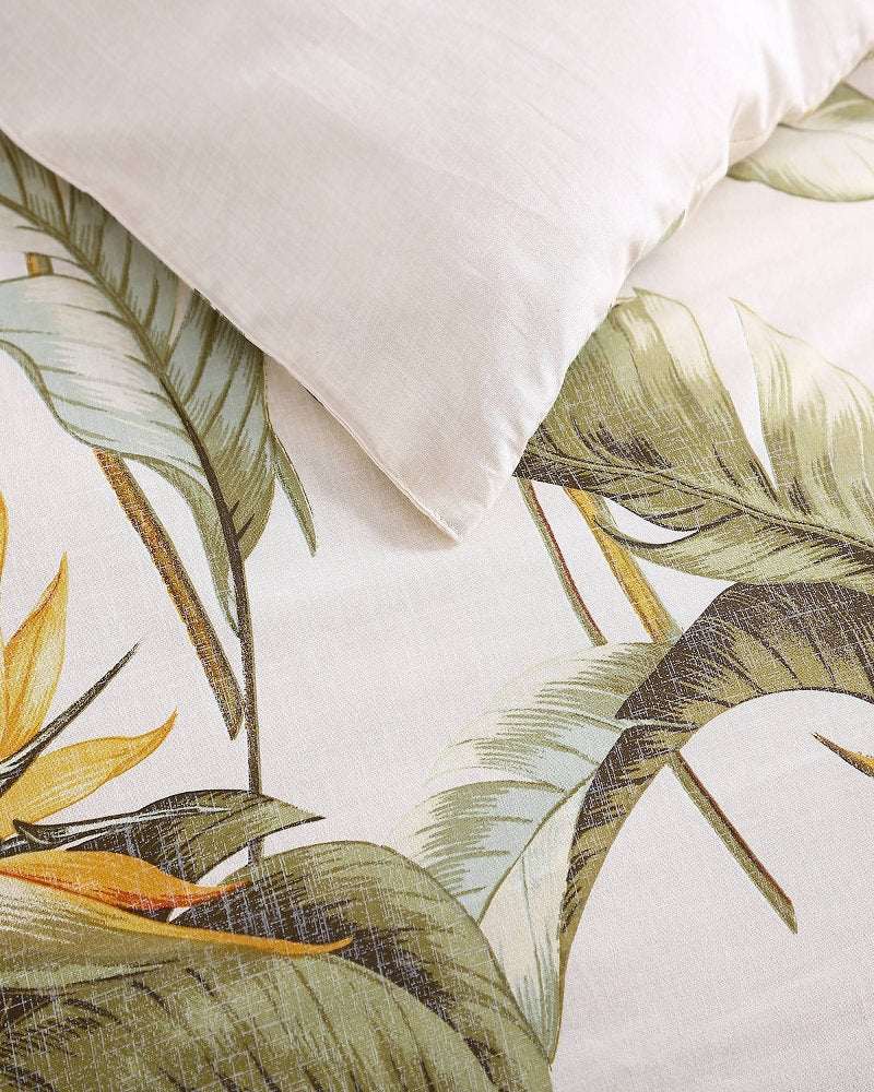 Birds of Paradise 5-Piece King Comforter Set Ivory Cream | Tommy Bahama Top Pick - Birds of Paradise 5-Piece King Comforter Set