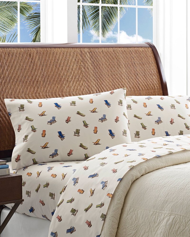 Beach Chairs Sheet Set, Queen Multicolor | Tommy Bahama Signature - Beach Chairs Sheet Set, Queen
