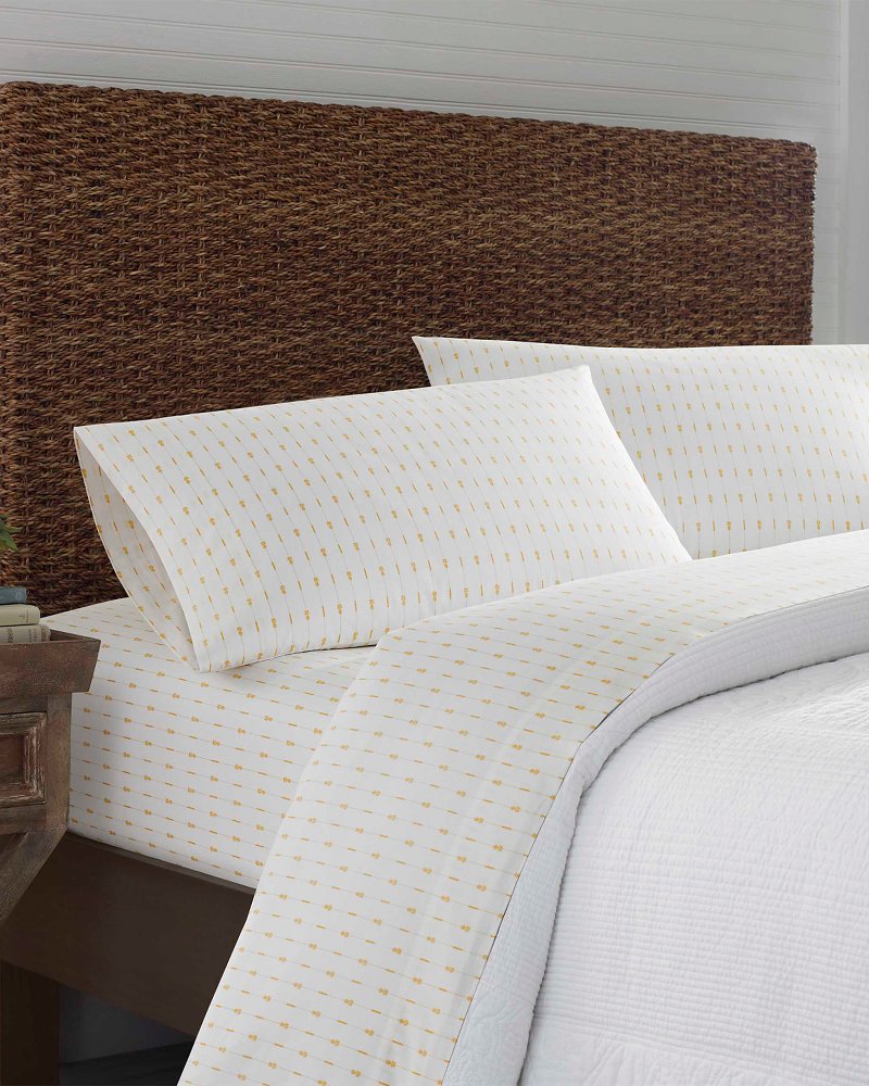 Pineapple Pinstripe 4-Piece King Sheet Set Yellow | Tommy Bahama Hot Sale - Pineapple Pinstripe 4-Piece King Sheet Set