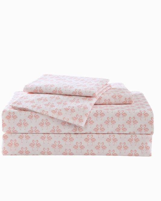 Flamingle 4-Piece Queen Sheet Set Pink | Tommy Bahama Hot Sale - Flamingle 4-Piece Queen Sheet Set