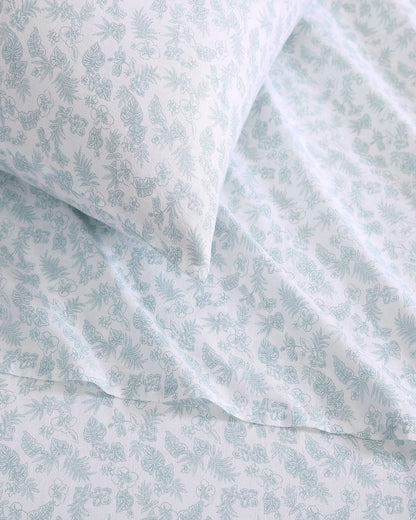Hibiscus Bloom 4-Piece King Sheet Set Green | Tommy Bahama Great Value - Hibiscus Bloom 4-Piece King Sheet Set
