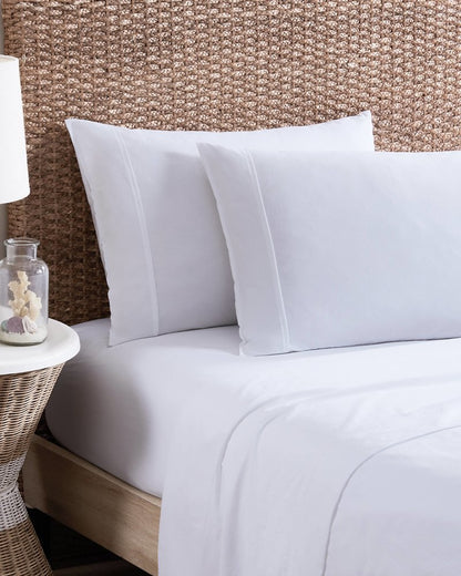 Solid 4-Piece Queen Sheet Set White | Tommy Bahama Trending - Solid 4-Piece Queen Sheet Set