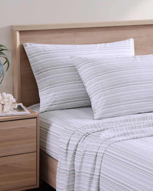 Kahanu Stripe 4-Piece Queen Sheet Set Grey | Tommy Bahama Sale - Kahanu Stripe 4-Piece Queen Sheet Set