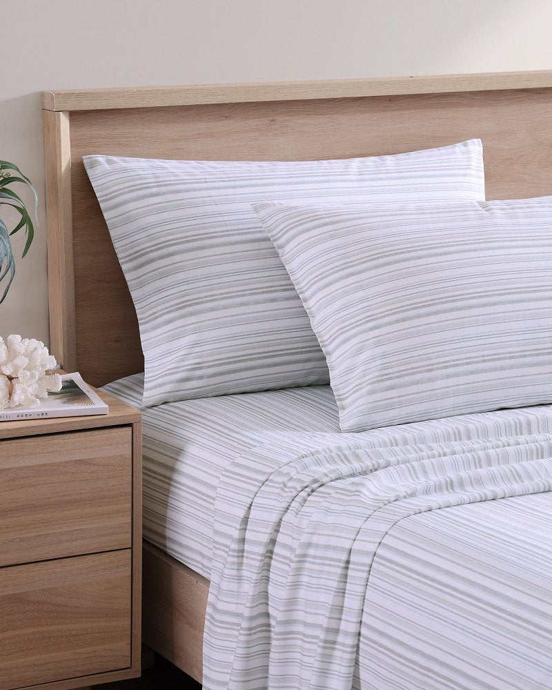 Kahanu Stripe 4-Piece King Sheet Set Grey | Tommy Bahama Latest - Kahanu Stripe 4-Piece King Sheet Set