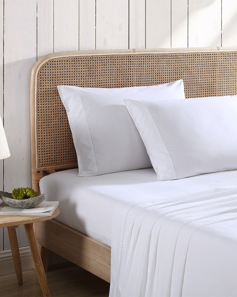 Solid 4-Piece King Sheet Set - Blue White/Blue | Tommy Bahama Hot Sale - Solid 4-Piece King Sheet Set - Blue