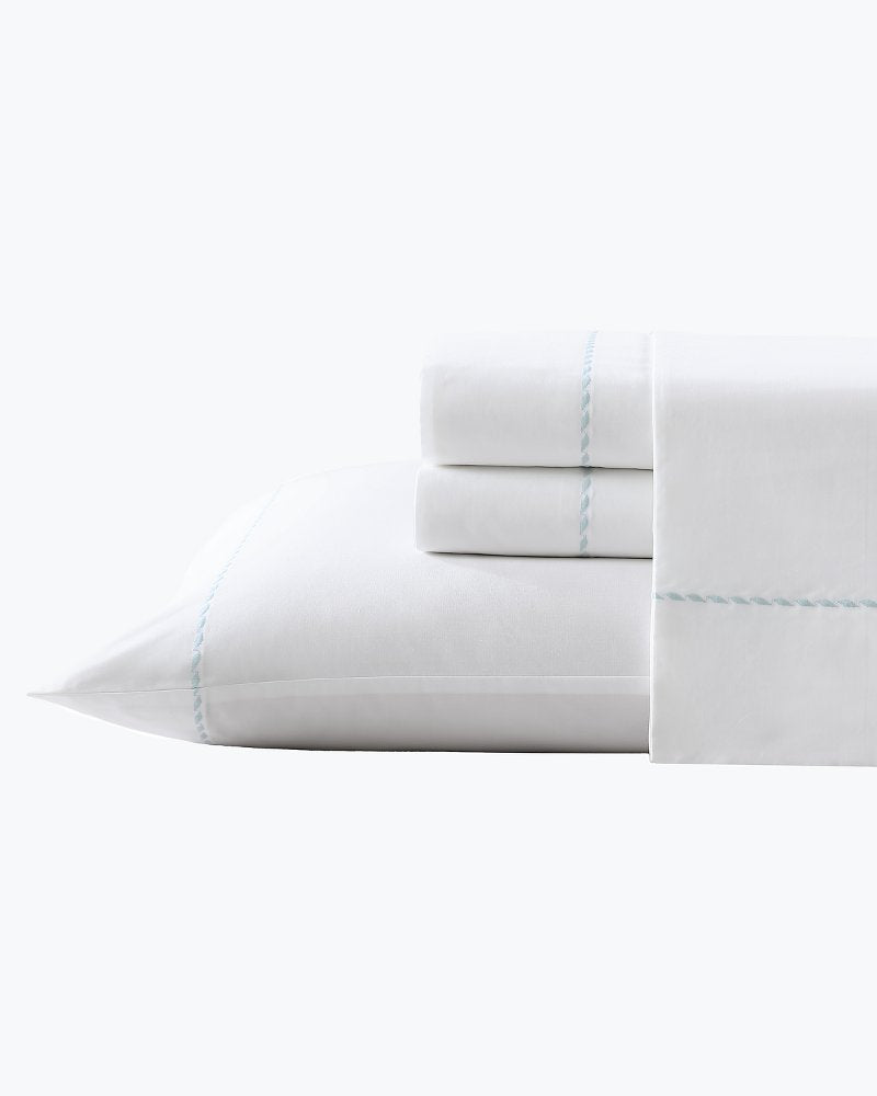 Solid 4-Piece King Sheet Set - Blue White/Blue | Tommy Bahama Hot Sale - Solid 4-Piece King Sheet Set - Blue