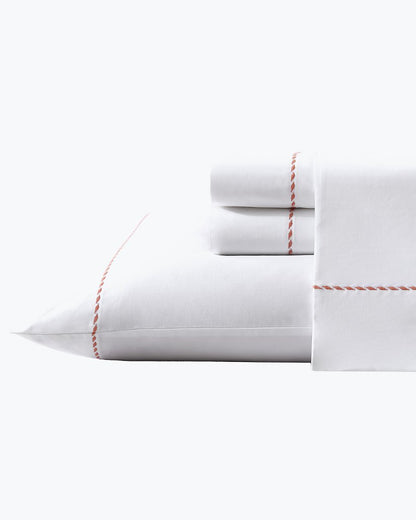 Solid 4-Piece Queen Sheet Set - Orange Orange Flame/White | Tommy Bahama Top Pick - Solid 4-Piece Queen Sheet Set - Orange