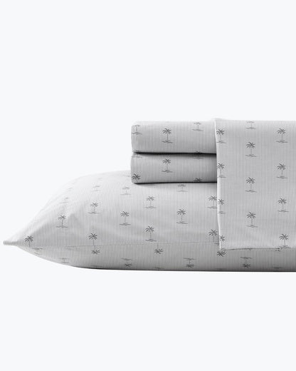 Kew Palms 4-Piece King Sheet Set Grey | Tommy Bahama Deals - Kew Palms 4-Piece King Sheet Set