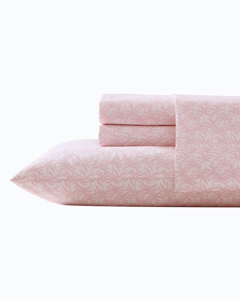 Lovely Palms 4-Piece Queen Sheet Set Pink | Tommy Bahama Featured - Lovely Palms 4-Piece Queen Sheet Set