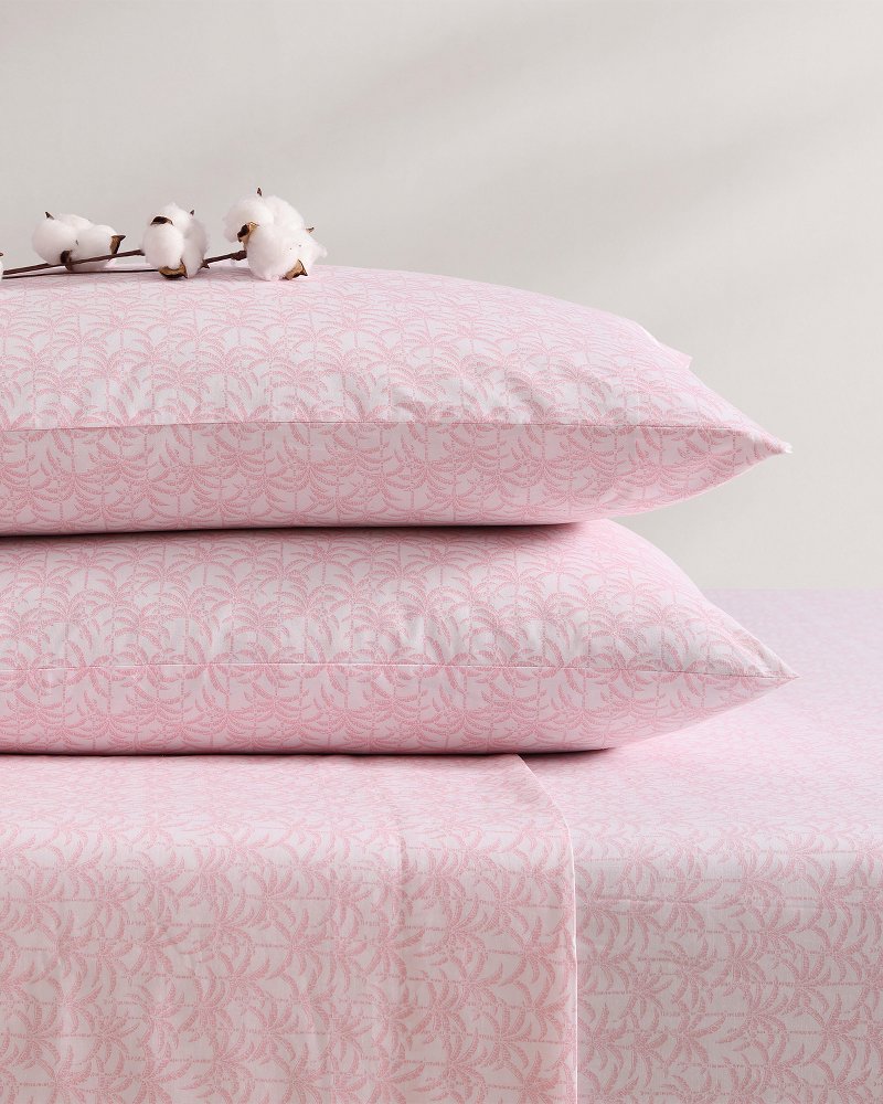 Lovely Palms 4-Piece King Sheet Set Pink | Tommy Bahama Top Pick - Lovely Palms 4-Piece King Sheet Set