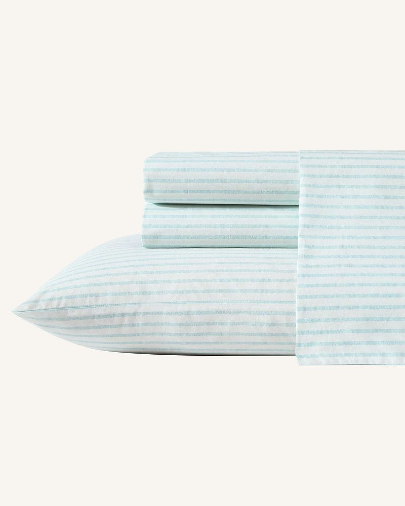 Cool Beach Stripe 4-Piece Queen Sheet Set Stripe Blue | Tommy Bahama Recommended - Cool Beach Stripe 4-Piece Queen Sheet Set